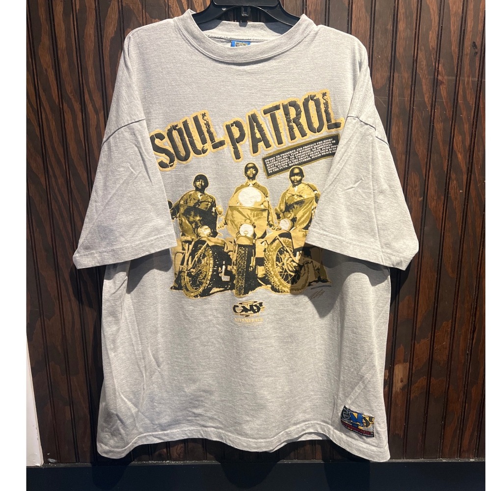 Vintage Soul Patrol Graphic T-Shirt Mens XL Grey 90s Hip Hop Streetwear